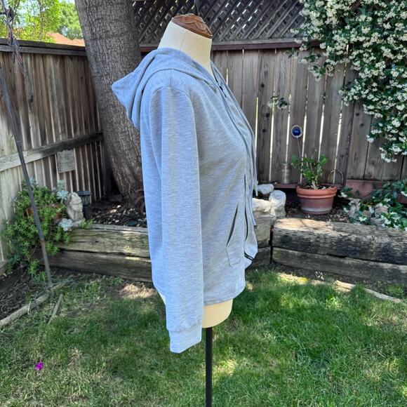 Junjie Fashion Grey Zip Up Lightweight Hoodie Women's Size M - Picture 3 of 6